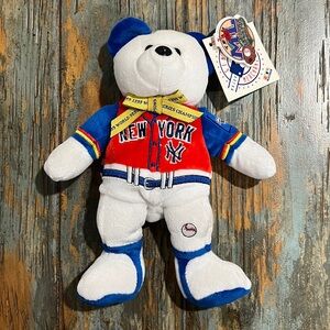 ⚾️ NWT Vintage New York Yankees 1999 W.S. Champs Team ML Beans Bear Beanie Plush